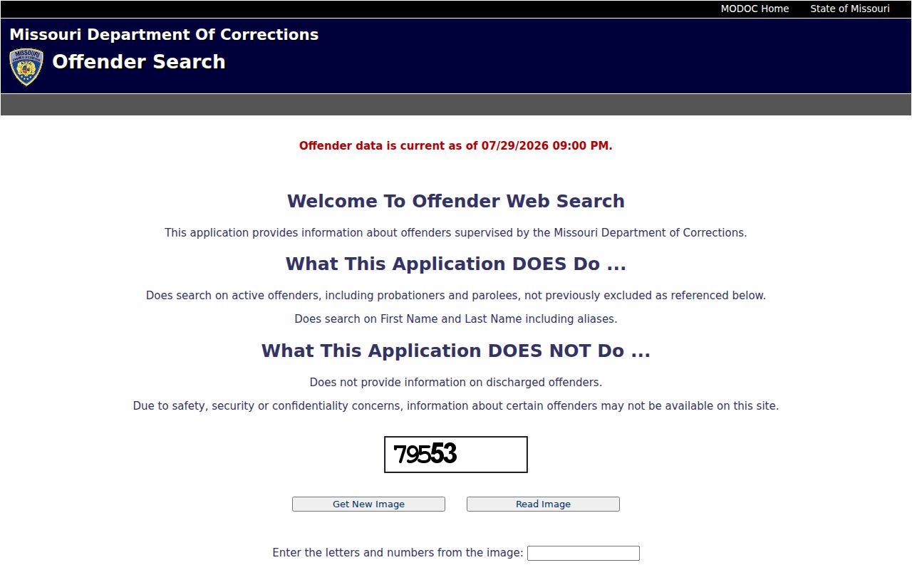 Mineral Point criminal records search through the Missouri Department of Corrections offender locator
