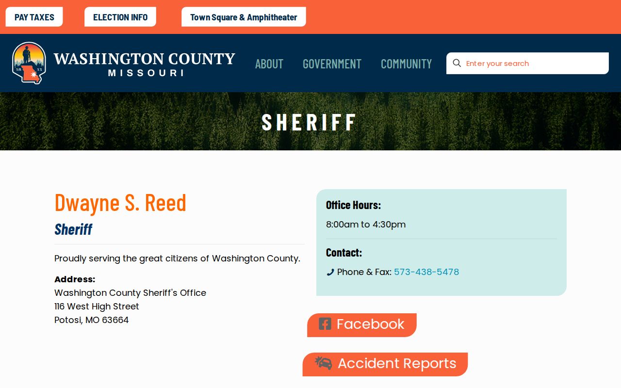 Washington County sheriff criminal and jail records contact