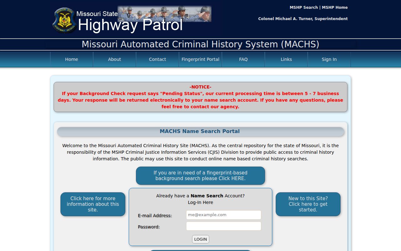 Washington County criminal record MACHS name search