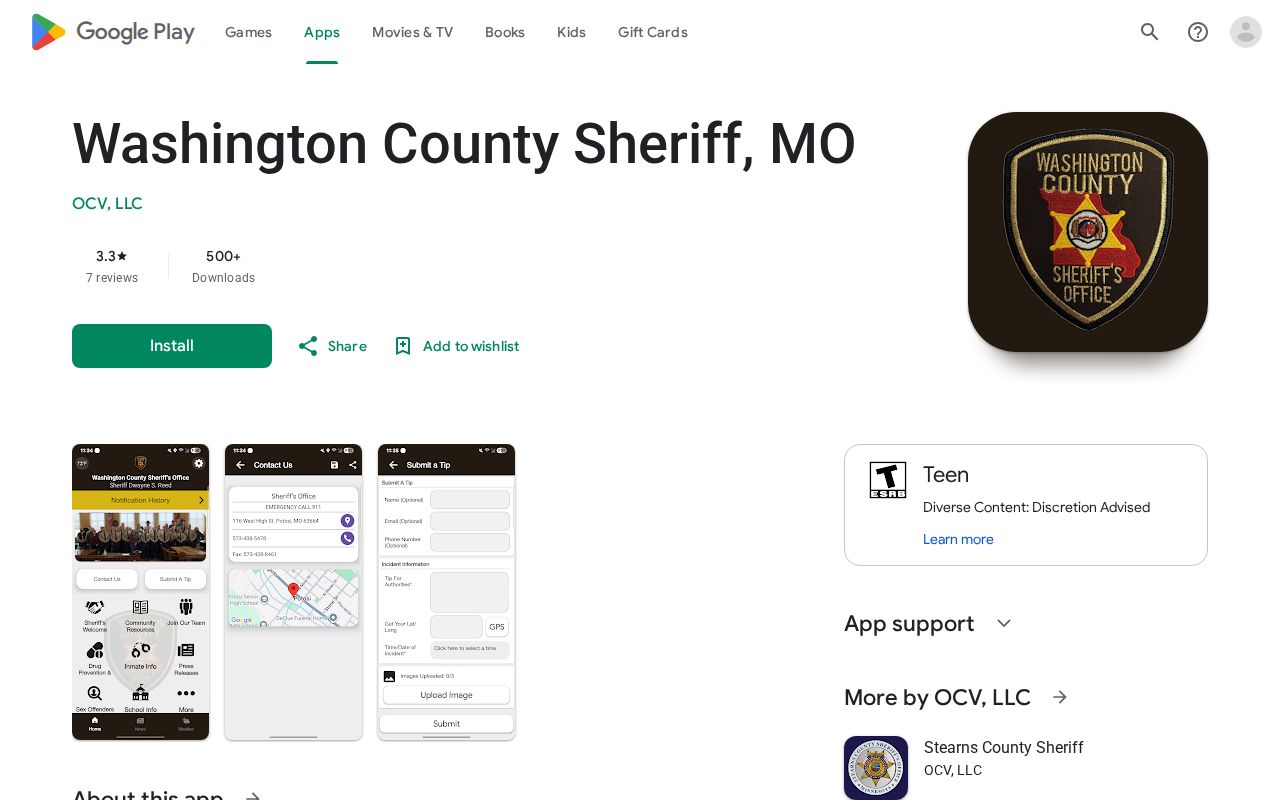 Washington County arrest lookup official sheriff Android app
