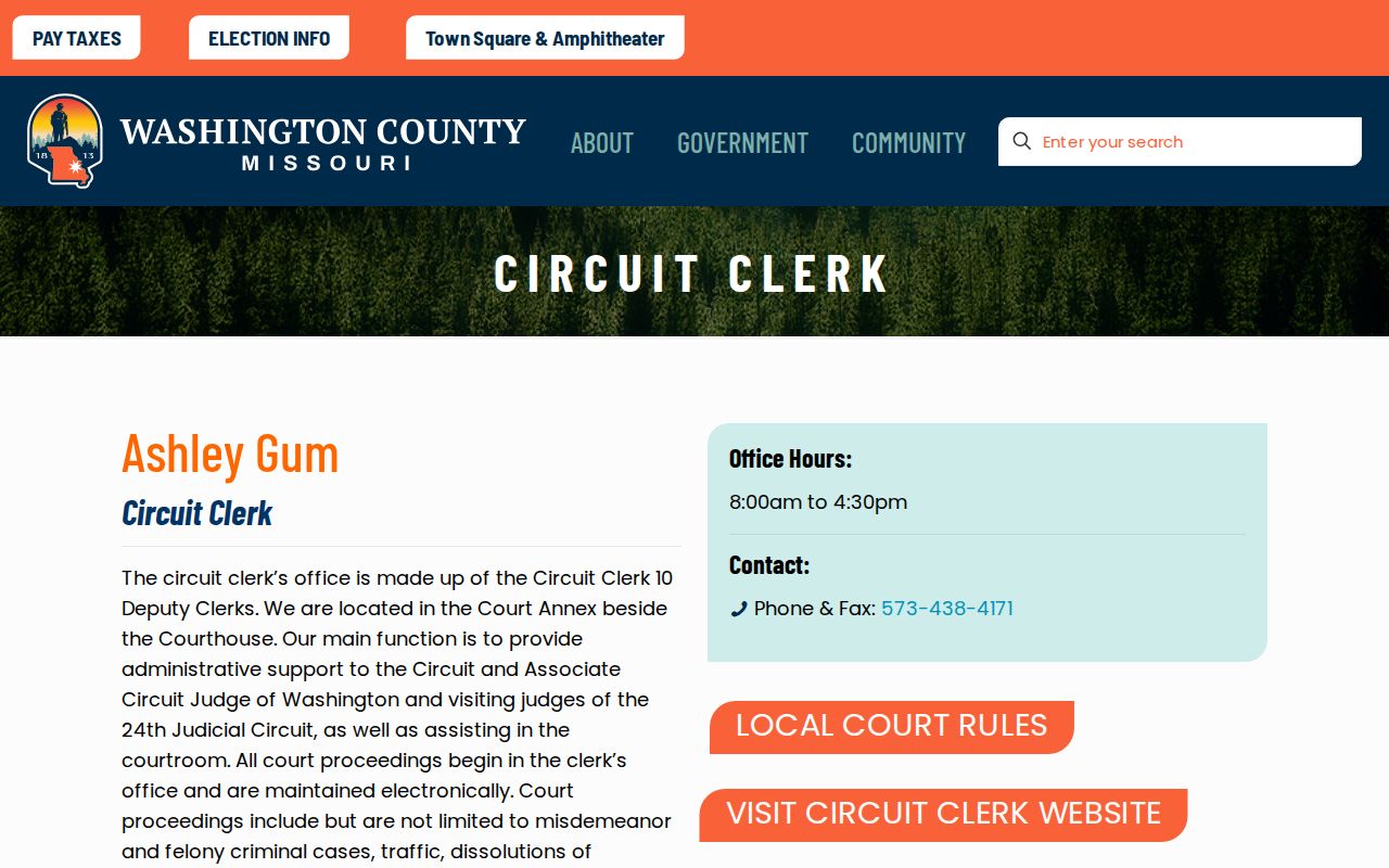 Washington County criminal court cases Circuit Clerk and Court Annex